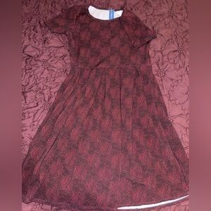 LuLaRoe Black and Red Geometric Midi Dress